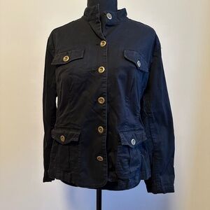 *CHICO'S* Black x Gold Platinum Button Down Jacket Size 2